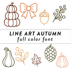 Line Art Autumn Full Color Font
