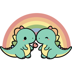 cute dinosaurs couple lgbtq