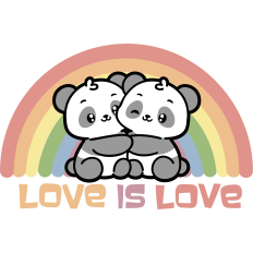 love is love panda lgbtq couple