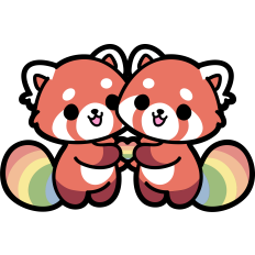 cute red panda lgbtq couple