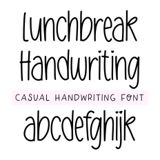 BFC Lunchbreak handwriting Tall Skinny Handwriting Font