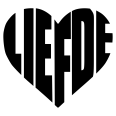Liefde Heart Typography – Afrikaans Love Word Art for Crafts & Décor