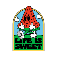 Watermelon SVG |  Retro Mascot SVG