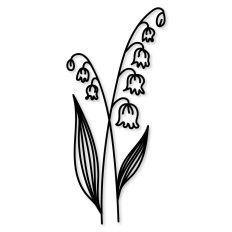 Lilly Of The Valley Outline Birth Flower