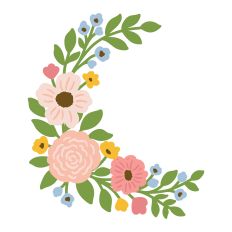 Floral Garden Corner Wreath SVG