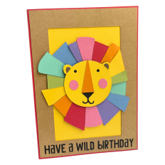 Colorful Lion Birthday Card - 5 x 7