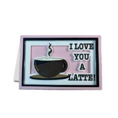 3D Shadow Box Card - I Love You A Latte!
