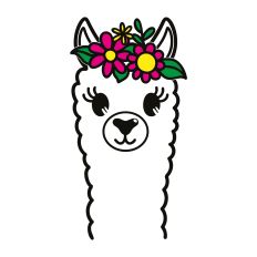 Llama with Flowers SVG Cut File