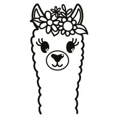 Llama with Flowers SVG Cut File
