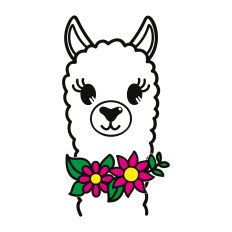 Llama with Flowers SVG Cut File