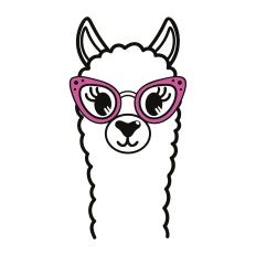 Llama with Glasses SVG Cut File