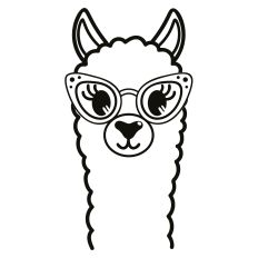 Llama with Glasses SVG Cut File