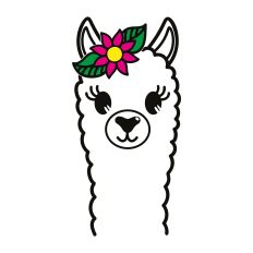 Llama with Flowers SVG Cut File