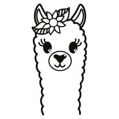 Llama with Flowers SVG Cut File