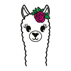Llama with Flowers SVG Cut File