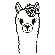 Llama with Flowers SVG Cut File