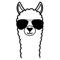 Llama with Sunglasses SVG Cut File