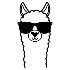 Llama with Sunglasses SVG Cut File