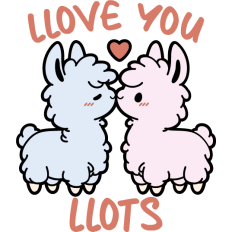 cute llama couple llove you llots