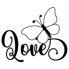 Love Butterfly Word