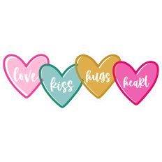 Love Kiss Hugs Heart Title Valentine’s Day - Print and Cut