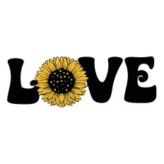 Love Sunflower SVG Cut File