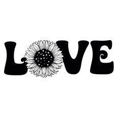 Love Sunflower SVG Cut File