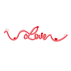 Love Calligraphy with hearts - V2