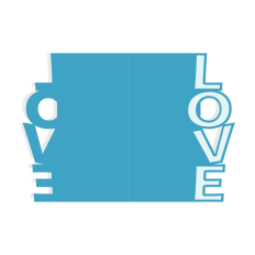 LOVE A7 Greeting Card with Insert – Layered Cut File