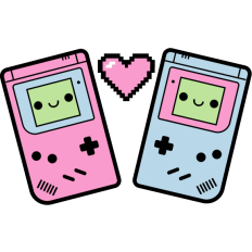 retro console kawaii in love