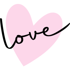 love and a pink heart