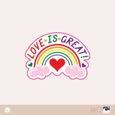 LGBT Love Heart with Rainbow for Pride