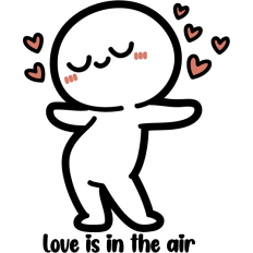 kawaii stick man dancing in love