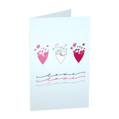 LOVE LOVE LOVE PRINT AND CUT FOLDED CARD