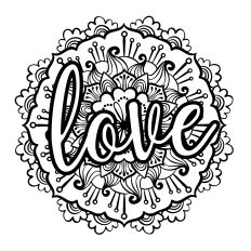 Love Mandala SVG Cut File