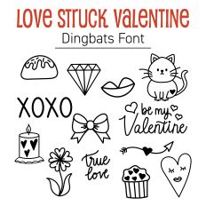 Love Struck Valentine - Dingbats Font