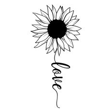 Love Sunflower SVG Cut File