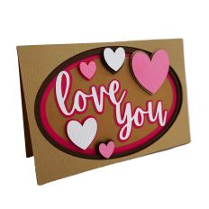 3D Shadowbox Card for Valentine Paper Crafts - Love You