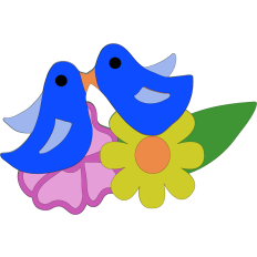 Cute Love Birds and Flowers
