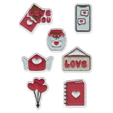 Love stickers with an embroidered effect