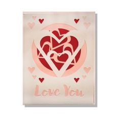 Love You Hearts Layered Card SVG Cut File
