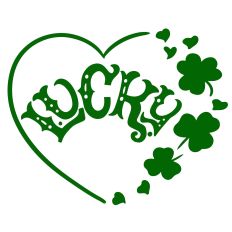 Lucky Heart Shaped Design with Clovers 