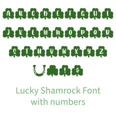 Lucky Shamrock Font with Numbers, Dingbats