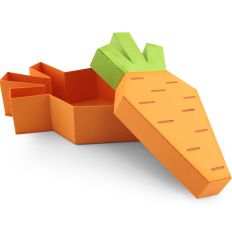 3D Carrot Shaped Box