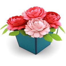 3D Flower Pot Bouquet Peonies