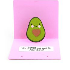 3x3 Valentine Pop Up Card Avocado