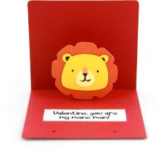 3x3 Valentine Pop Up Card Lion