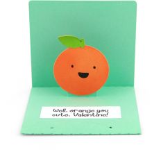 3x3 Valentine Pop Up Card Orange