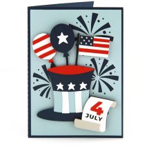5x7 Card Uncle Sam's Hat Flag