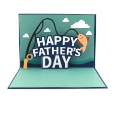 5x7 Pop Up Card Father's Day Fishing
